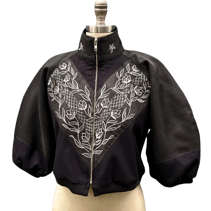 VWC02 - Wear Your Culture - Designer Barong Cropped Bomber Jacket Monochromatic Office Style