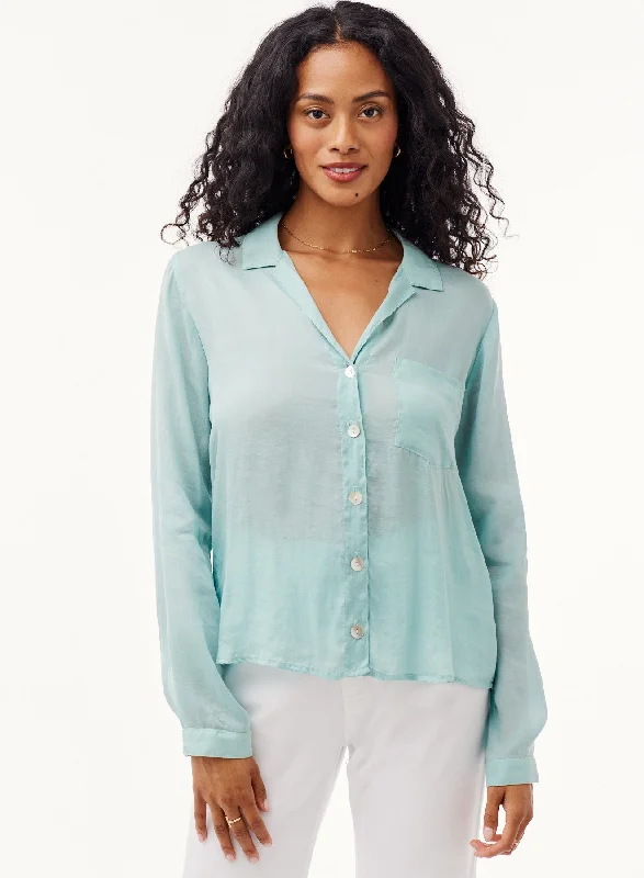 Cambria Pocket Button Down Top Bold Women's Animal Print