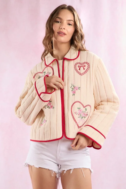Made with love Quilted jacket Elegant Women's Formal 