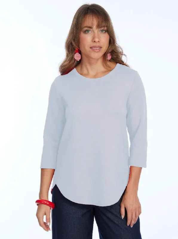 Zofi Top | White Classic Women's Pin - striped