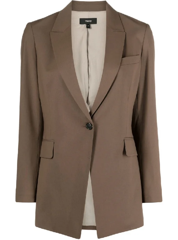 wool-blend blazer in brown British Gentlewoman Style