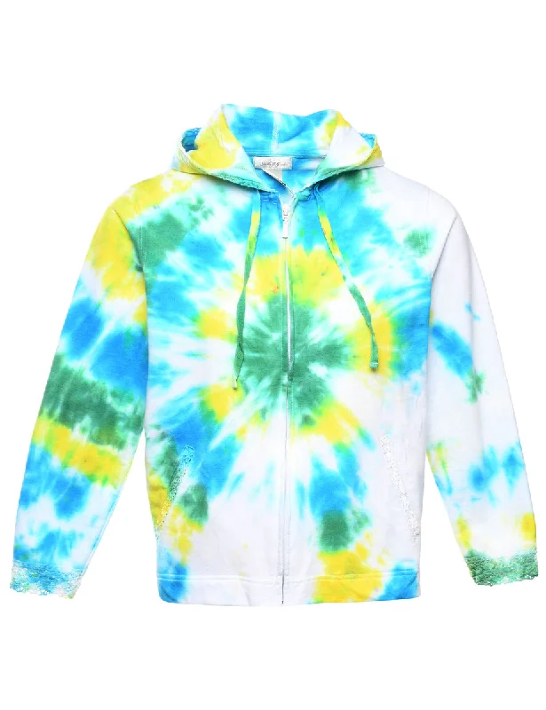 Tie Dyed Track Top - M Stylish Women's Neon