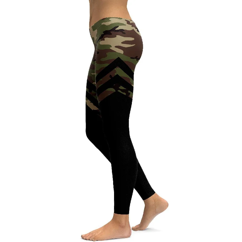 Black & Camo Thigh High Stocking Leggings European