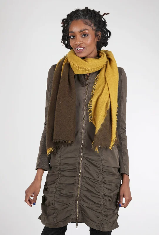 Felted Cashmere Scarf, Ochre/Brown Country