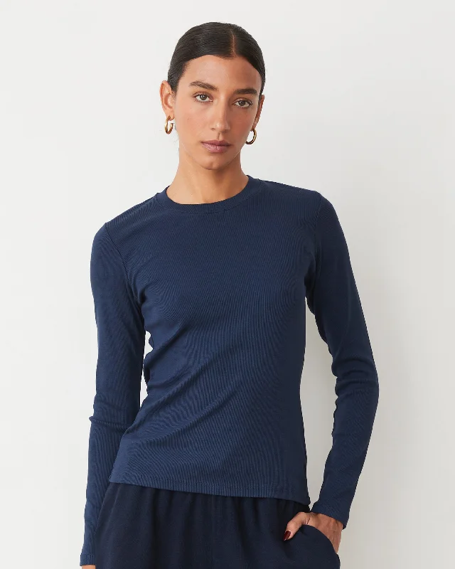 Supimaluxe Rib Long Sleeve Crew Practical Women's Multi - 