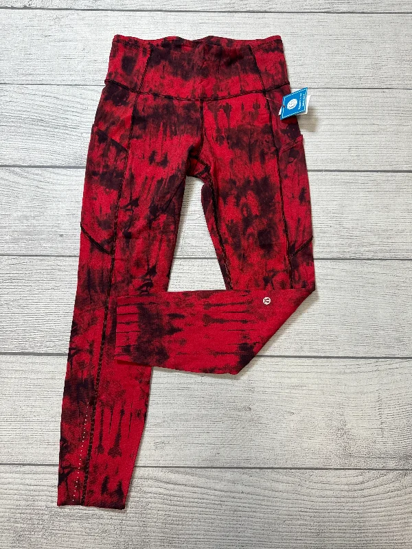 Athletic Leggings Capris By Lululemon In Red, Size: 8 Monochromatic Office Style