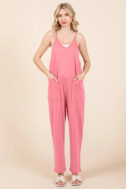 Culture Code Full Size Sleeveless Jumpsuit with Pockets Vintage Women's 1970S 