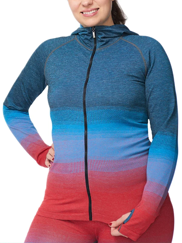 Women's Plus Active Zip-Front Hooded Jacket Trendy Women's 