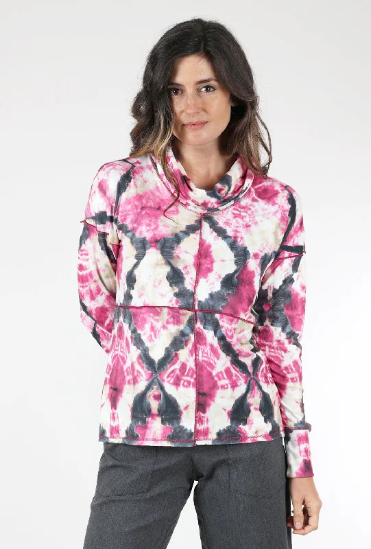 Merrow Brushed Cowl Pullover, Cerise Adventure