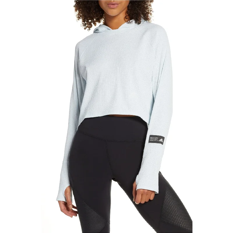 Adidas Womens Pullover Running Hoodie Sweatshirt, Blue, X-Small Modern Women's 