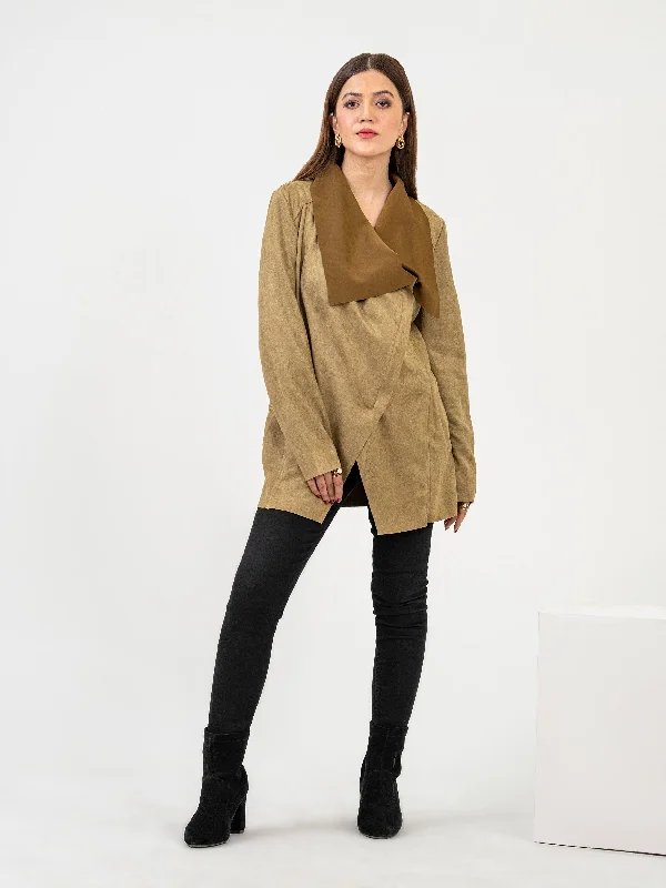 Suede Coat Refined Women's Hand - crafted