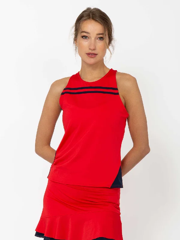 Riley Active Tank - Poppy/Midnight Vacation