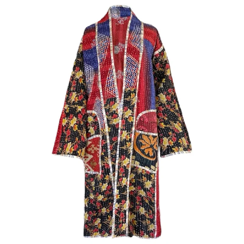 Tamil Vintage Quilted Kantha Coat ONE OF KIND Elegant Women's 