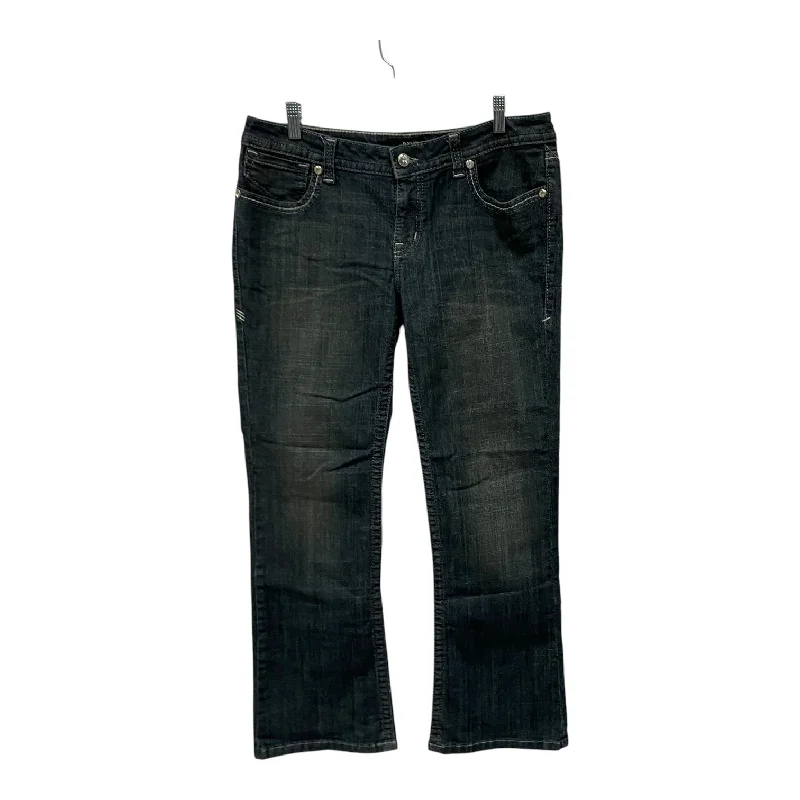 Jeans Boot Cut By Ana In Black, Size:12P Classic Women's Pin - striped