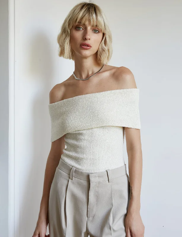 Popcorn Knit Off-The-Shoulder Top-BESTSELLER purpose