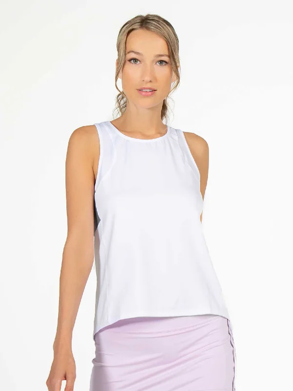 Phoebe Tennis & Active Tank - White/Onyx Sustainable Organic