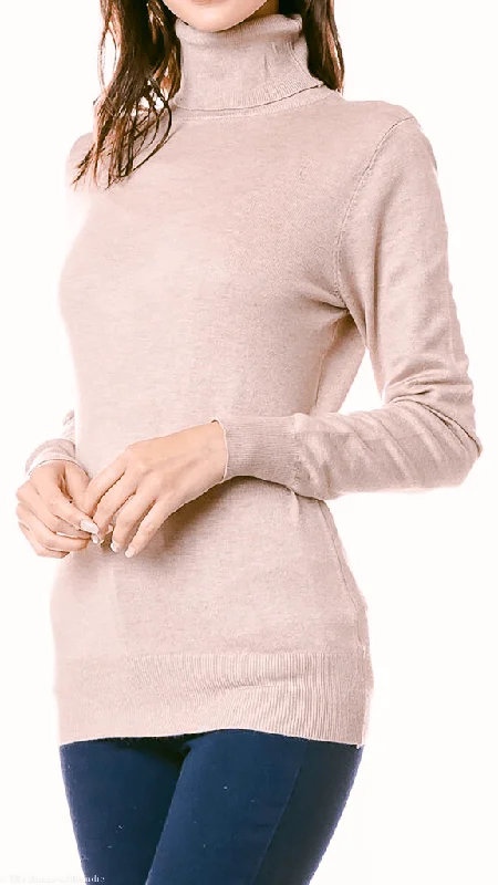 Clarissa Lightweight Long Sleeve Turtleneck Sweater (4 COLORWAYS) Trendy Women's 