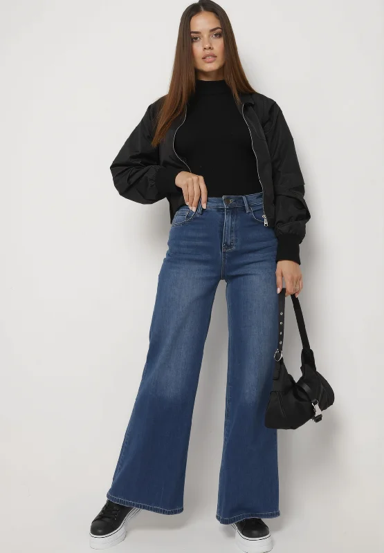 Jean large léger évasé bleu Hip Women's Retro
