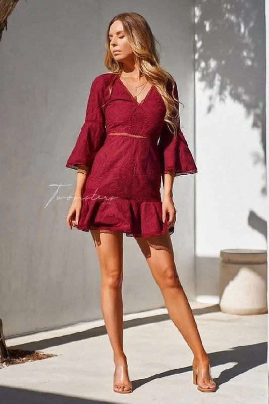 Courtney Dress - Red Feminine Women's Soft 