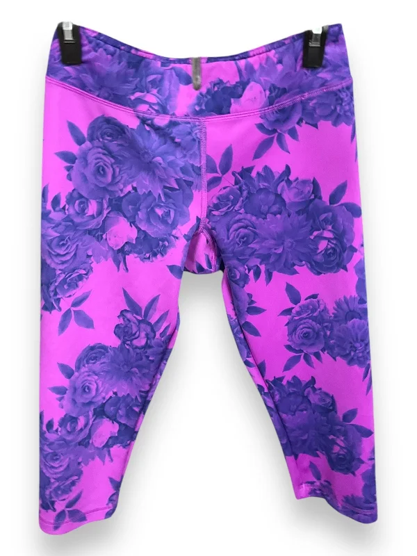 Athletic Leggings Capris By Adidas In Purple, Size: M Classic Women's Pin - striped
