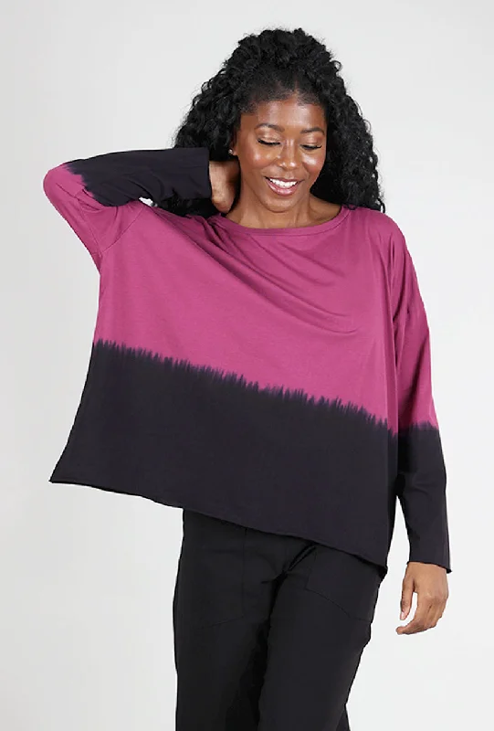 Dip-Dye Boxy Tee, Boysenberry Artistic Women's Avant - 