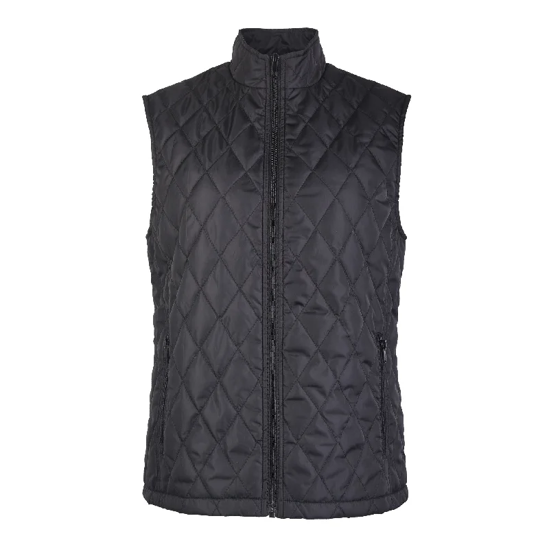 SOFRA WOMENS DIAMOND QUILTED PUFF VEST (SAV500_BLACK) Elegant Women's Formal 