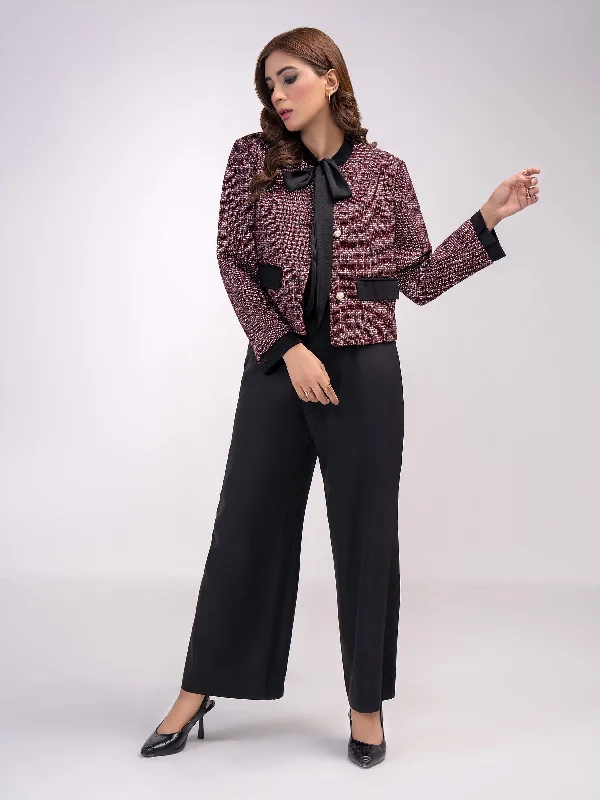 Woven Coat Monochromatic Office Style