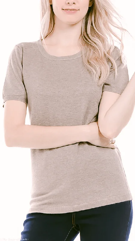 Clara Scoop neck Short Sleeve Knit Sweater (4 COLORWAYS) Adventure