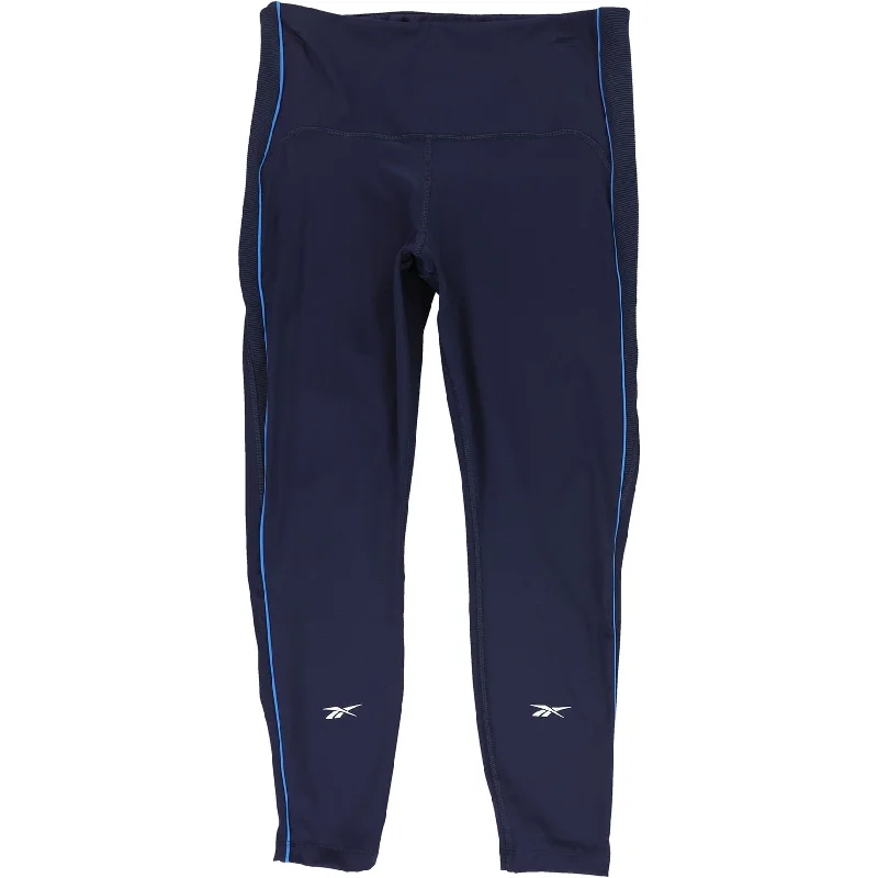 Reebok Womens Lux Perform Legging Yoga Pants, Blue, Large Sleek Women's Metallic