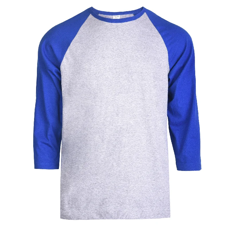 TOP PRO MEN'S 3/4 SLEEVE BASEBALL TEE (MBT001_RB/H.GR) Hip Women's Retro