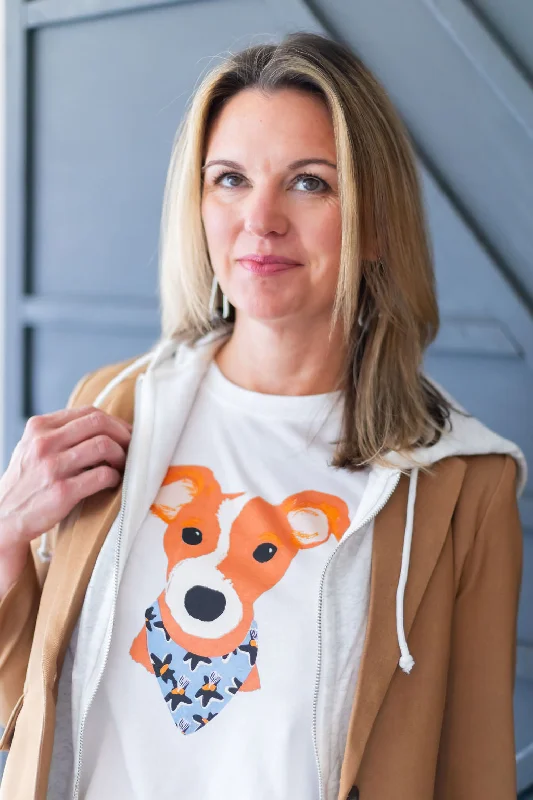 Dog T-Shirt | White Cool Women's Distressed