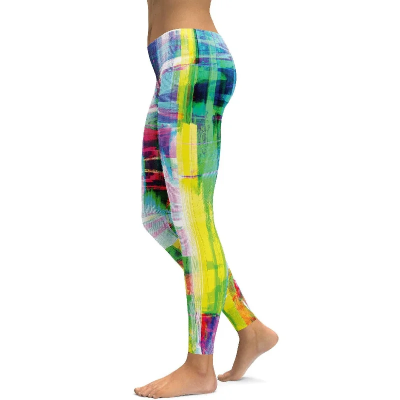 Bright Neon Rave Leggings Contemporary 