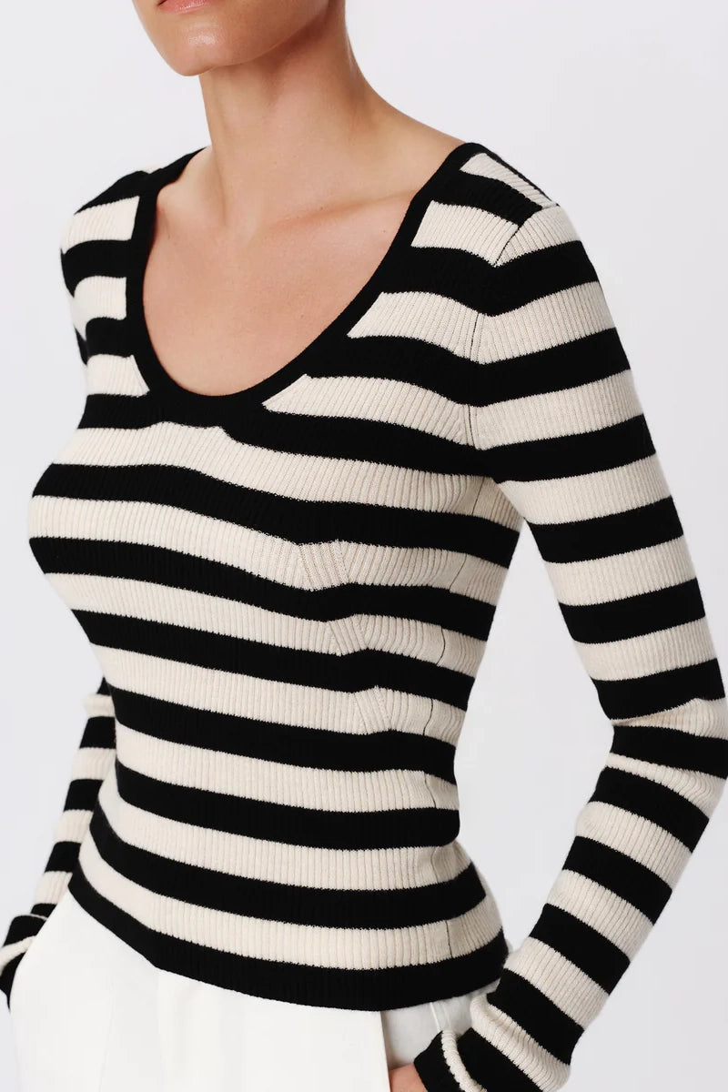 ATM Wool Blend Striped Sweater Hip Women's Urban