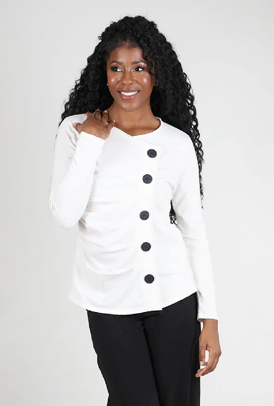 Buttery Knit Ruched Pullover, Winter White Monochromatic All - in - one