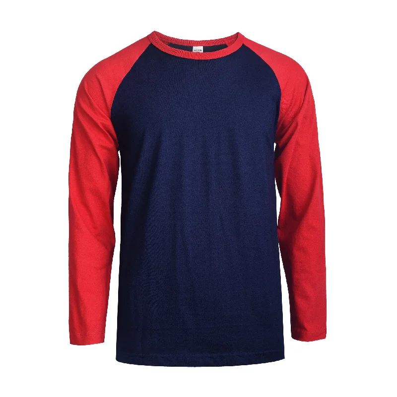TOP PRO MEN'S LONG SLEEVE BASEBALL TEE (MBT002_D.RED/NV) Adventure