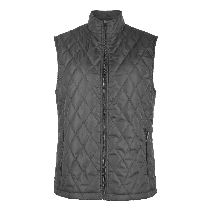 SOFRA WOMENS DIAMOND QUILTED PUFF VEST (SAV500_D.GREY) Preppy Women's College