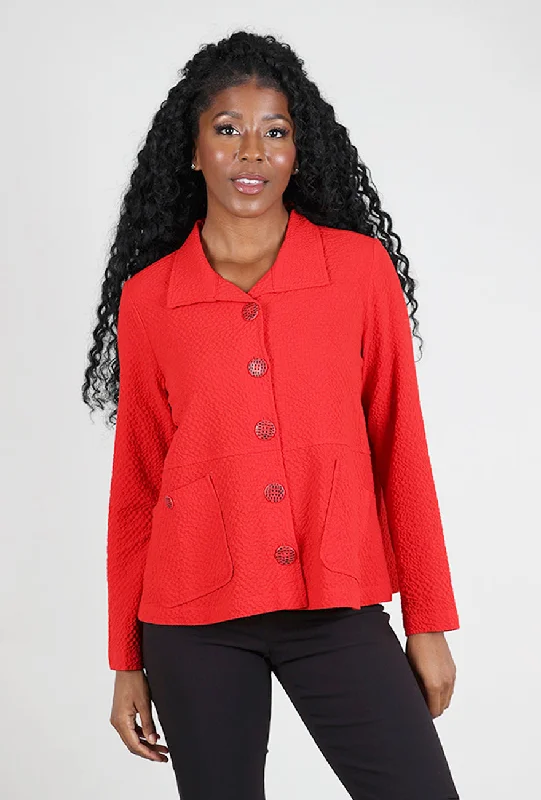 Pucker Weave Statement Jacket, Apple Sporty Women's Tennis