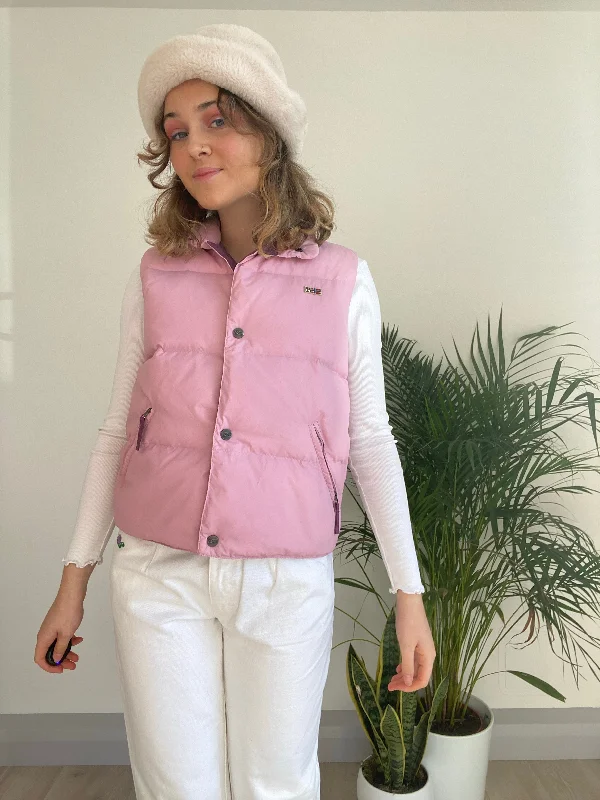 Vintage Sleeveless Pink Puffer Jacket (XS) Street