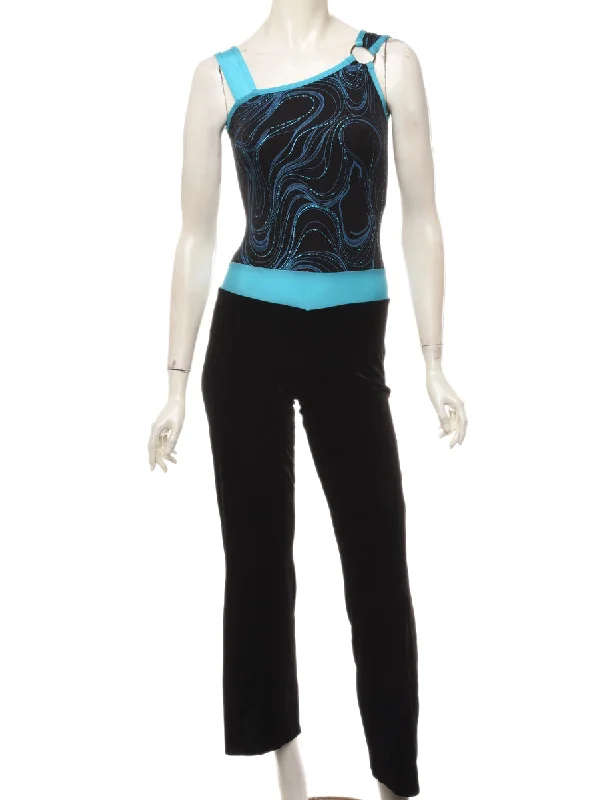 Velvet Black Jumpsuit - S Monochromatic All - in - one