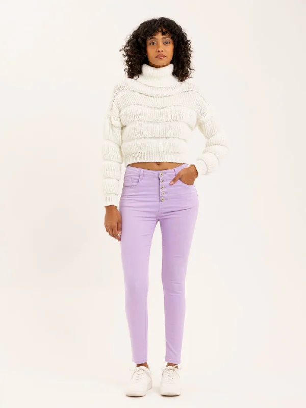 Jean slim violet clair taille haute Tough Women's Military - inspired