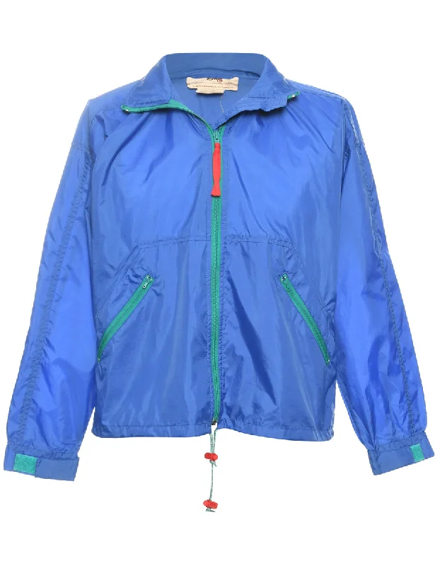 Zip Front Blue Nylon Jacket - M Modern Women's 
