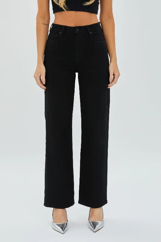 TRACEY HI RISE STRAIGHT BLK Earthy Women's Hemp - based
