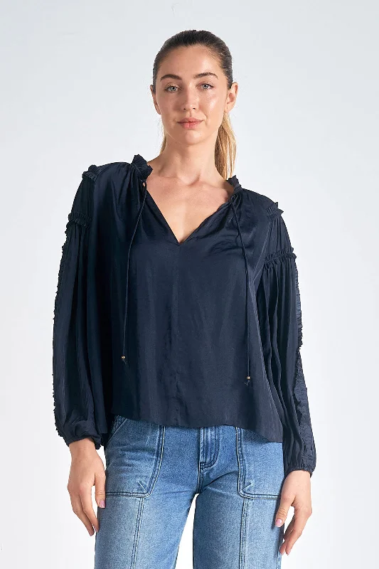 Elan Tie Neck Shirt Modern Women's 