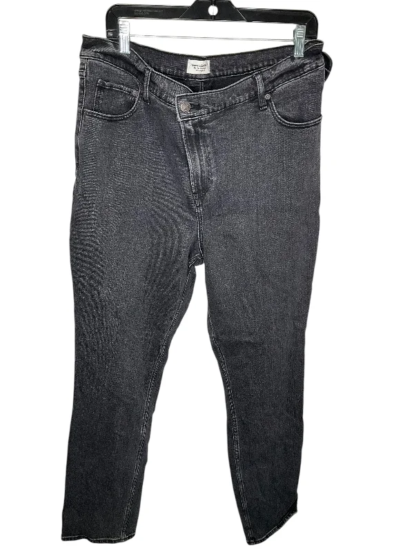 Jeans Boyfriend By Abercrombie And Fitch In Black, Size: 16 Scandinavian