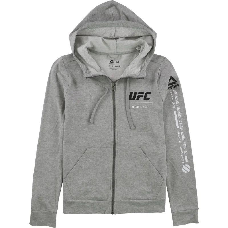 Reebok Womens UFC HRSD 93 Hoodie Sweatshirt, Grey, Medium Dynamic Women's High - energy