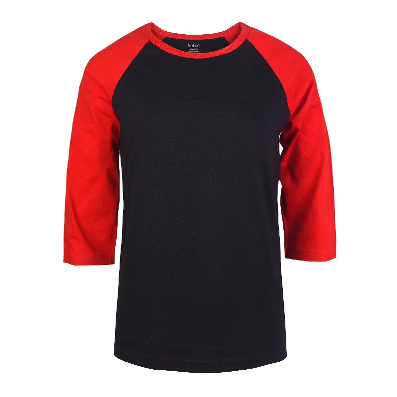 SOFRA LADIES BASEBALL TEE (LBT001_BK/RED) Luxurious Women's High -  end