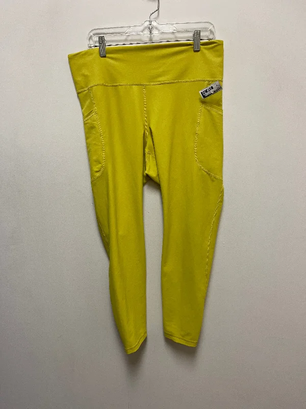 Athletic Leggings By Old Navy In Yellow, Size: Xl Feminine Women's Style 