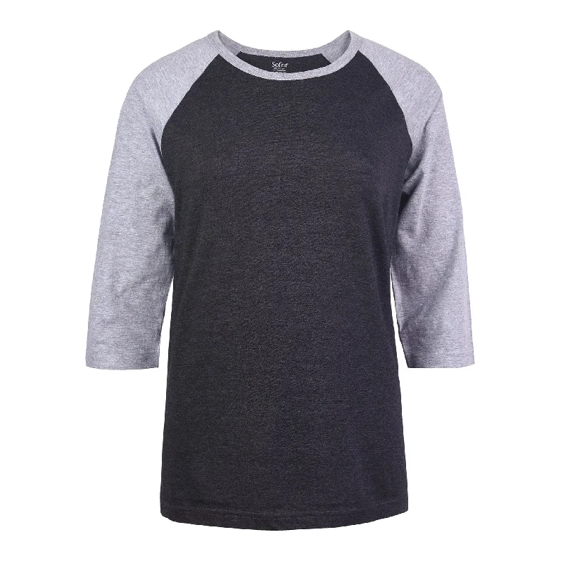 SOFRA LADIES BASEBALL TEE (LBT001_C.GR/LT.H) Edgy Women's Punk