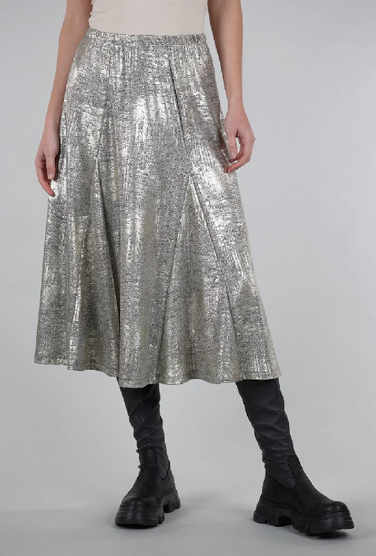 Shimmer Knit Symphony Skirt, Gold Cashmere