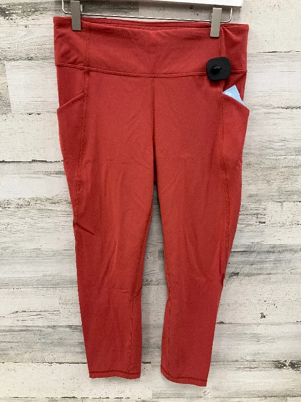Athletic Leggings By Lululemon In Orange, Size: 10 Classic Women's Pin - striped